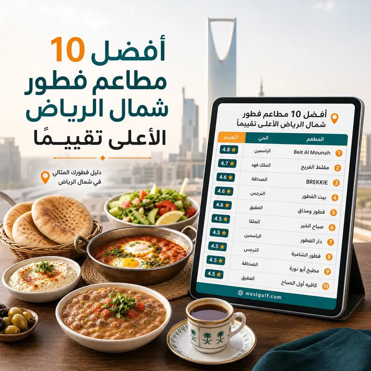 افضل 10 مطاعم فطور شمال الرياض