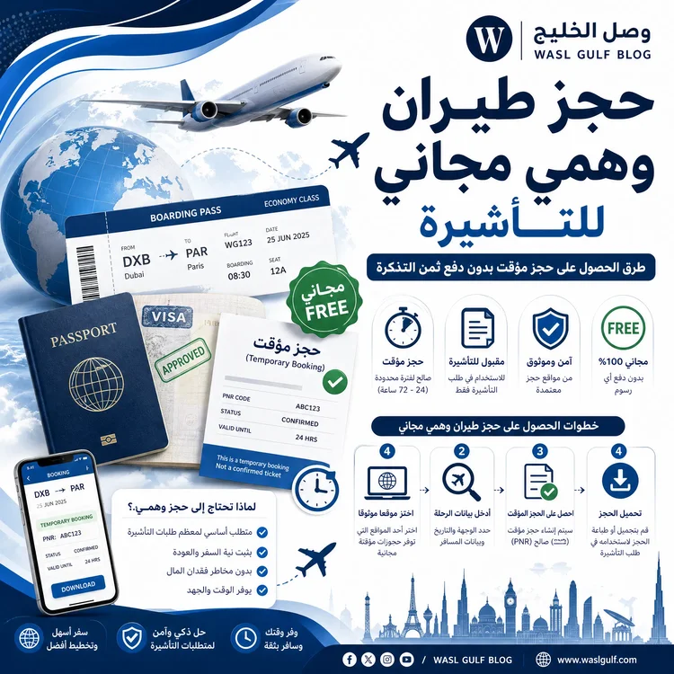 حجز طيران وهمي مجاني