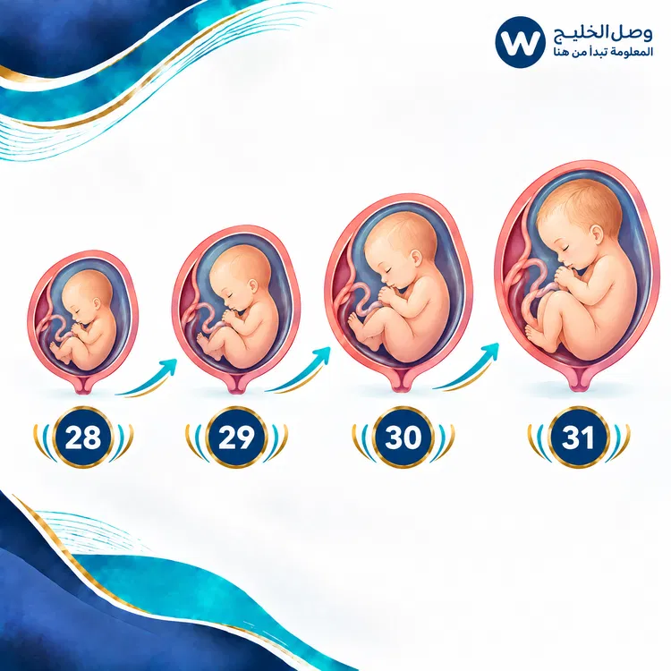 وزن الجنين من الأسبوع 28 إلى 31