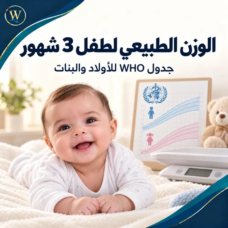 الوزن الطبيعي لطفل 3 شهور